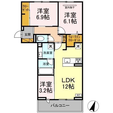 リシェスみのり台 B棟の間取り