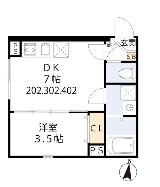 グラシア・ベイ大森・302号室の間取り