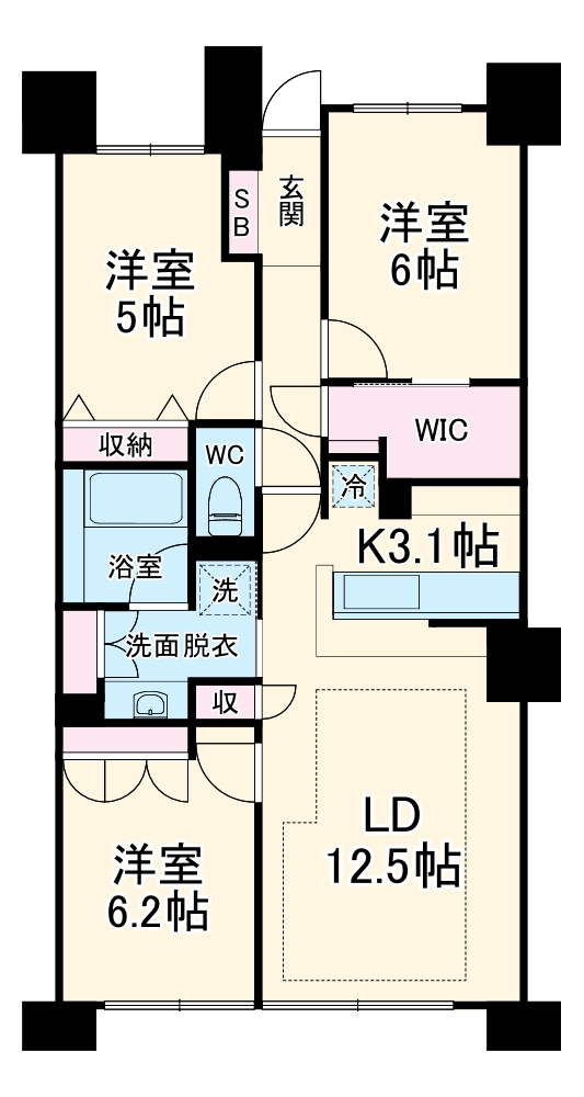 武蔵浦和SKY&GARDEN C棟の間取り