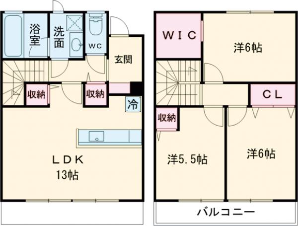コモレビ大蔵Q棟の間取り