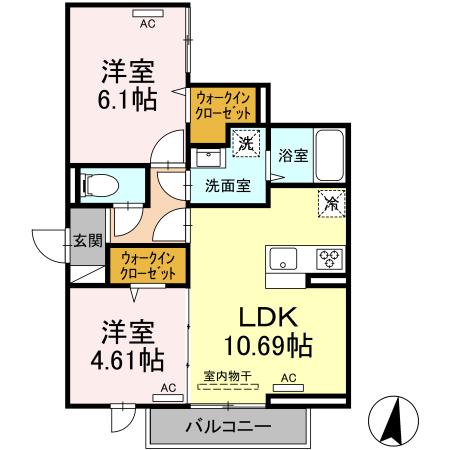 堀切の完工年月(2024年5月)築の賃貸アパートの間取り