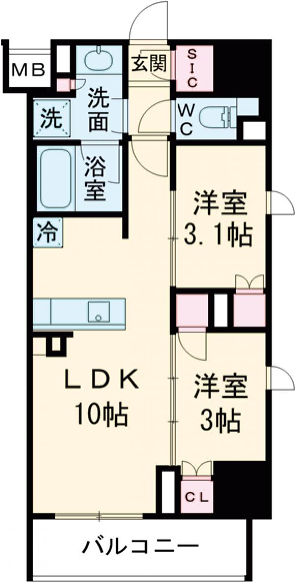 プレディアコート錦糸町スカイビューの間取り