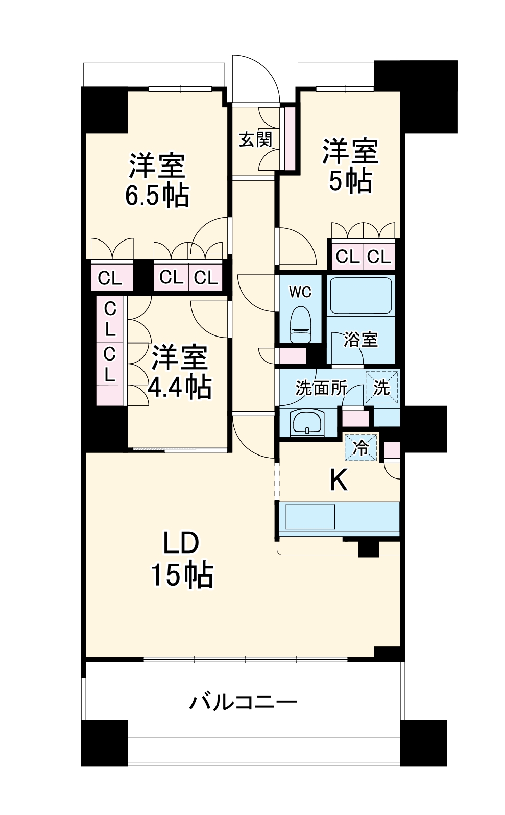 ザ・レジデンス本牧横浜ベイサイドの間取り