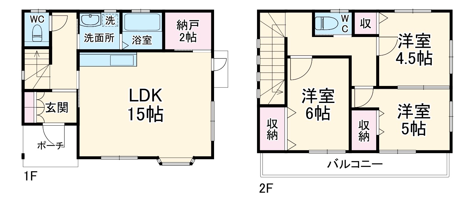桶川市大字上日出谷貸家の間取り