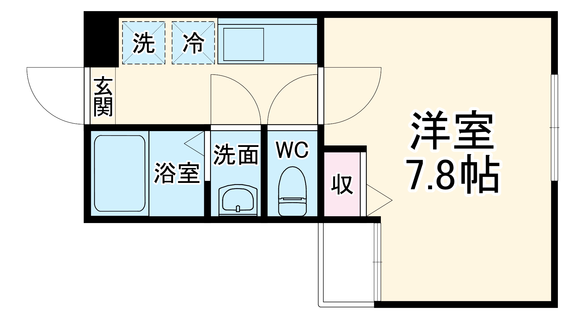 フラッティ堀川高辻の間取り