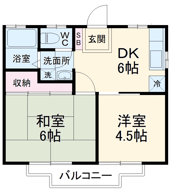 グリーンコーポA棟の間取り