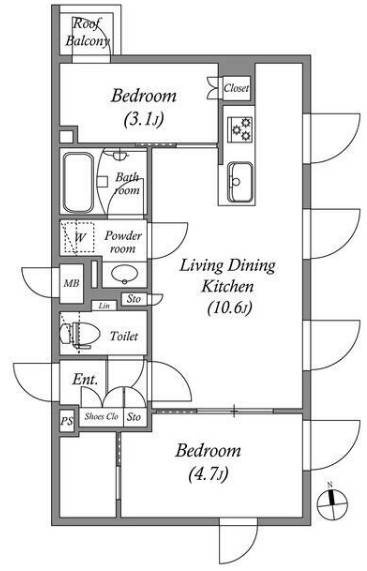 ｎｉｄｏ西早稲田・402号室の間取り