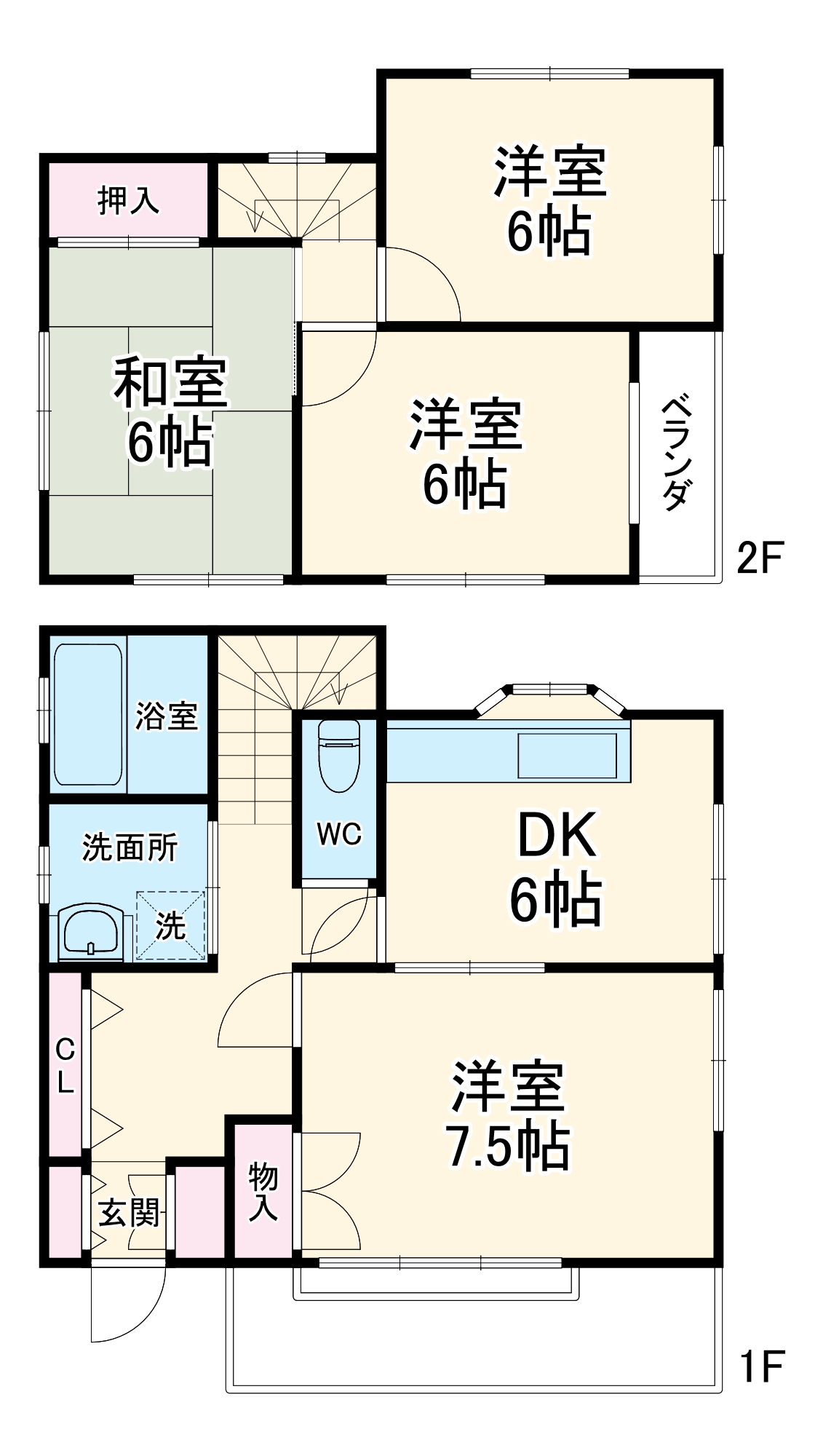 芝富士の完工年月(1984年12月)築の賃貸一戸建ての間取り