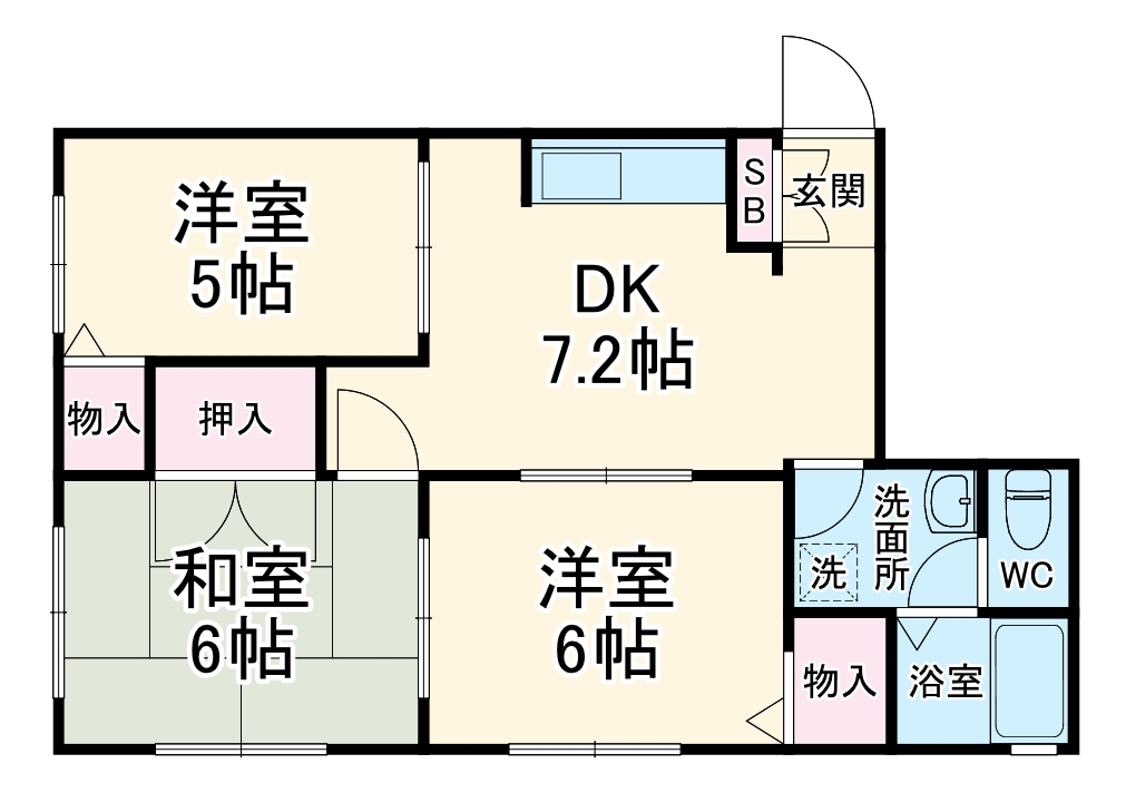 大鋸ハイツⅡの間取り