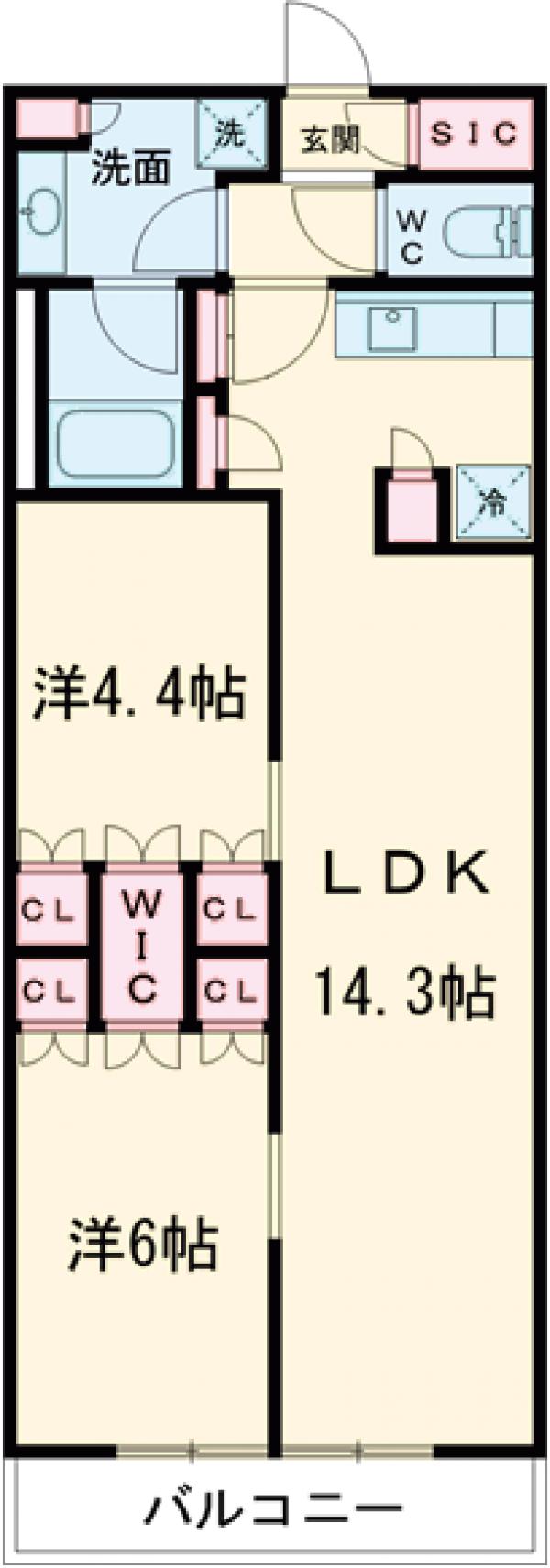 ブランシエスタ目黒中央町・408号室の間取り