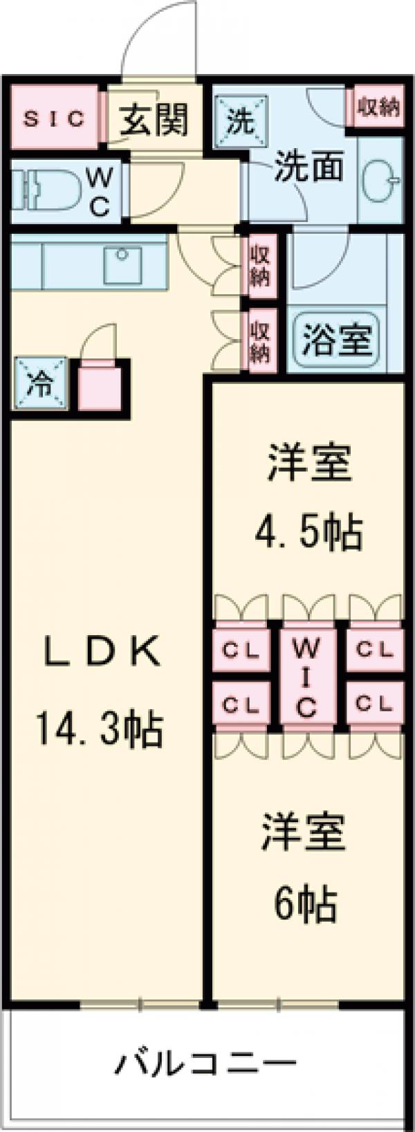ブランシエスタ目黒中央町・314号室の間取り