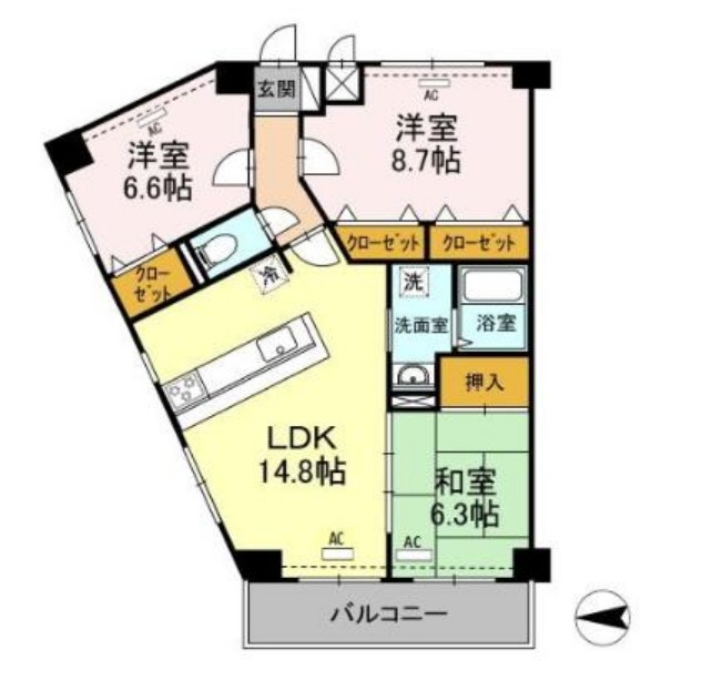 モニュメントスクウェア 参番館の間取り