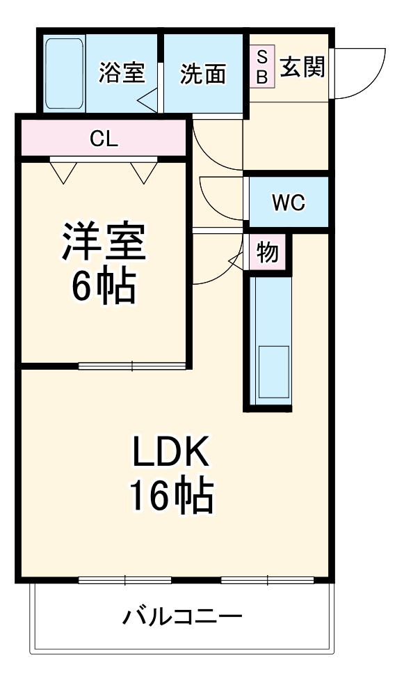 ウッドベルスクエアB棟の間取り