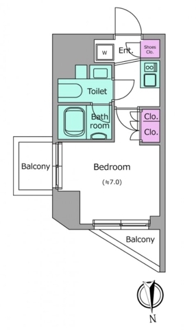 クレヴィアリグゼ北品川Ⅱステーションコートの間取り