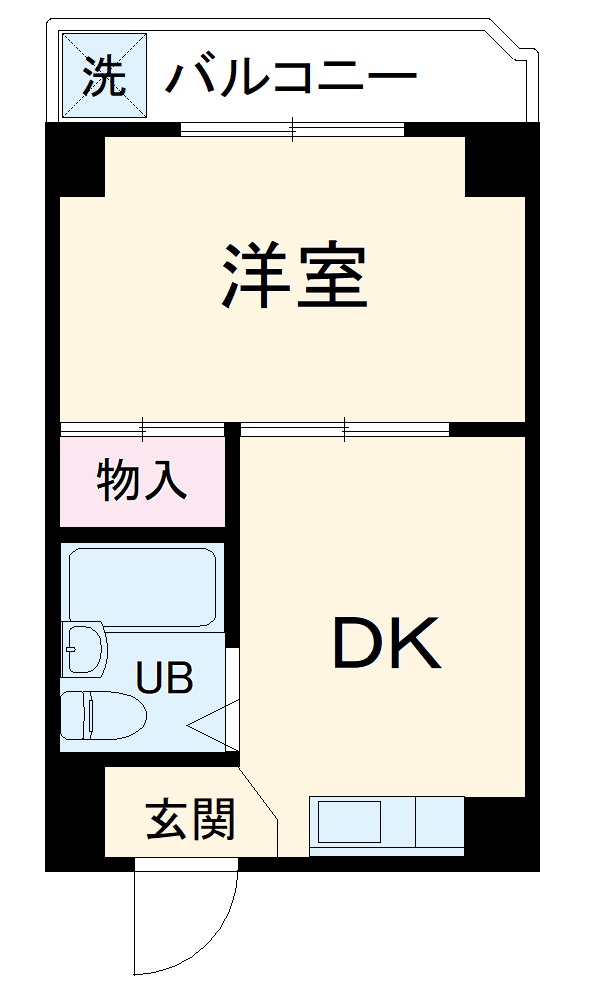 本町の完工年月(1989年6月)築の賃貸マンションの間取り