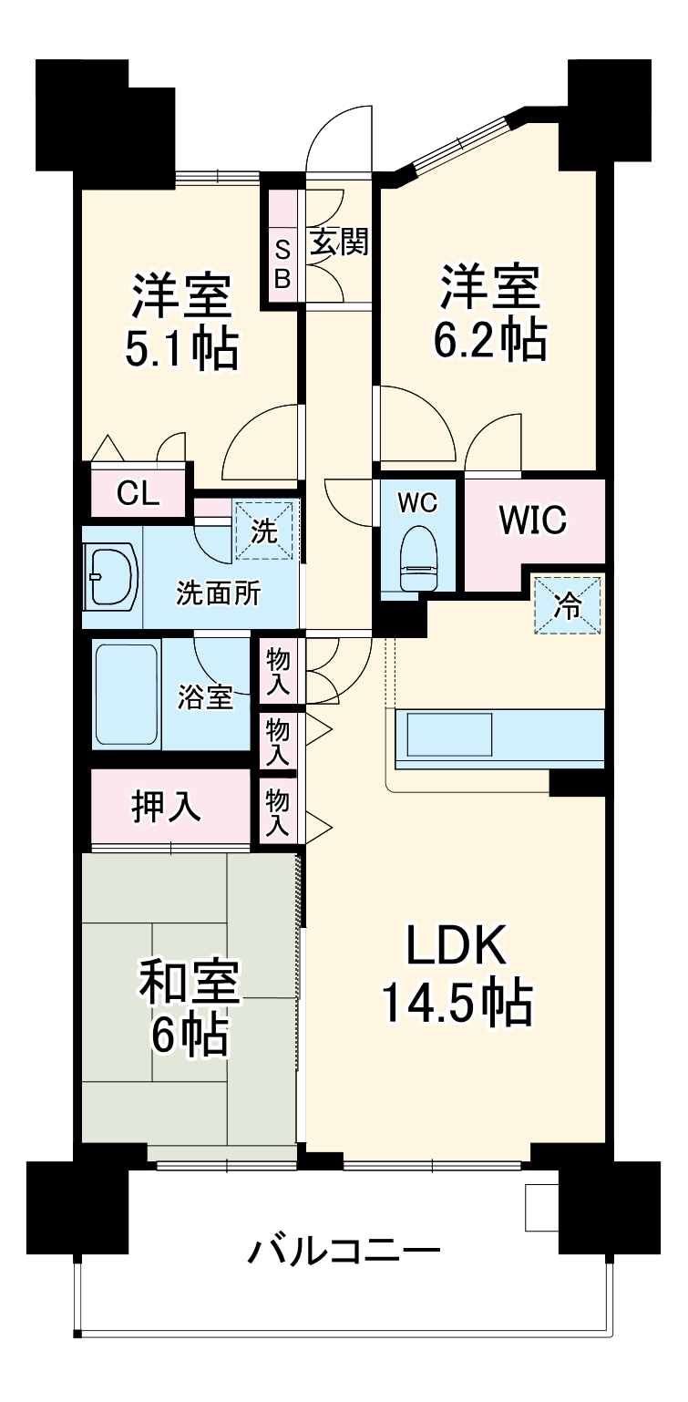 日神パレステージ小田急相模原フロントの間取り
