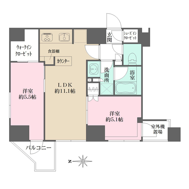 プライムアーバン西日暮里フロントの間取り