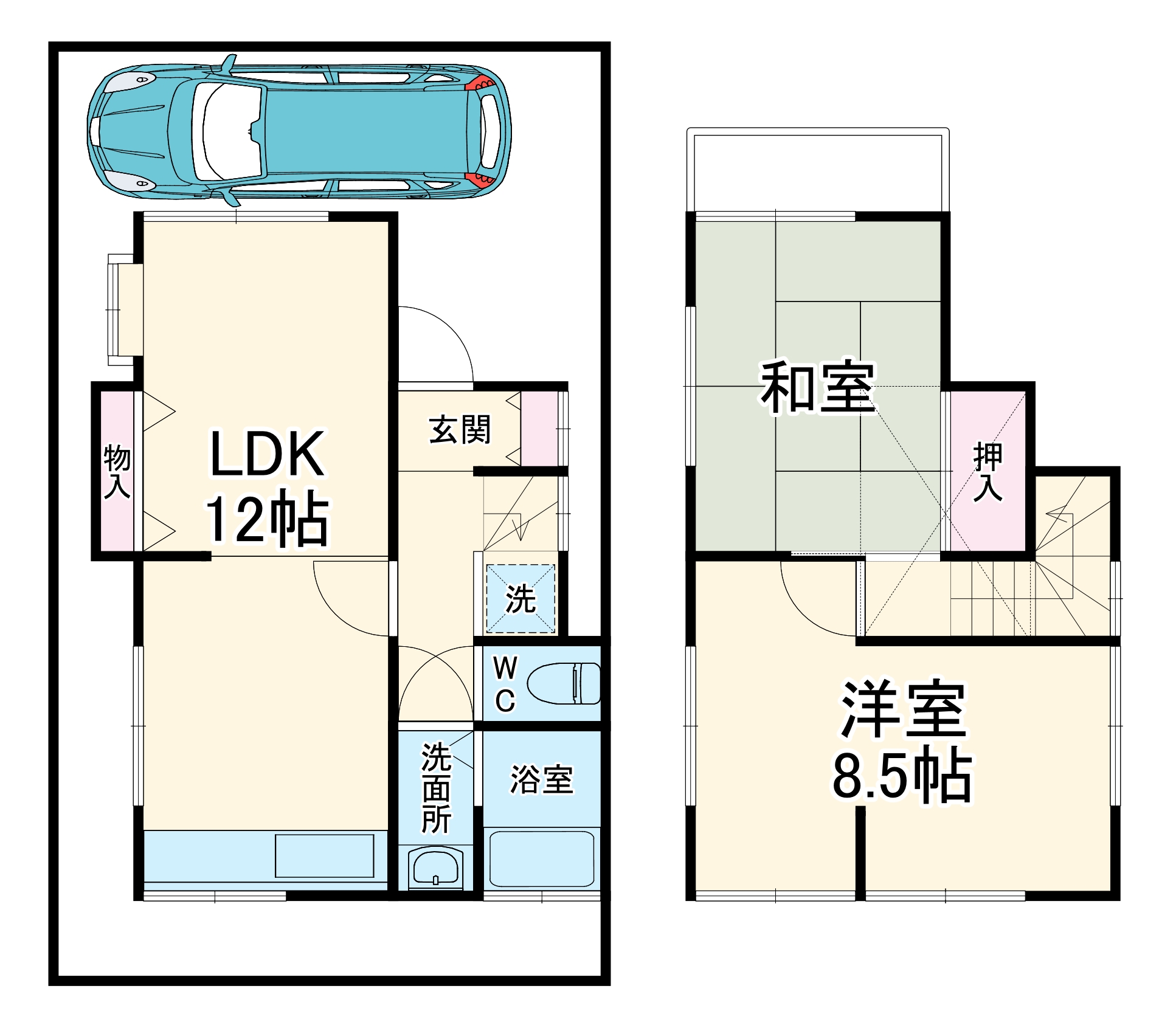 本北方貸テラスの間取り