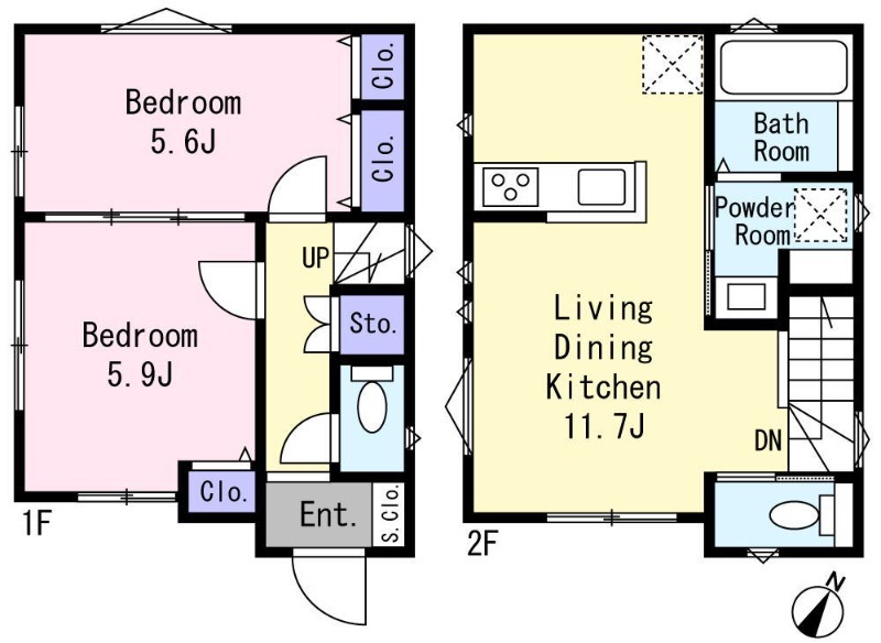 古新田貸家の間取り