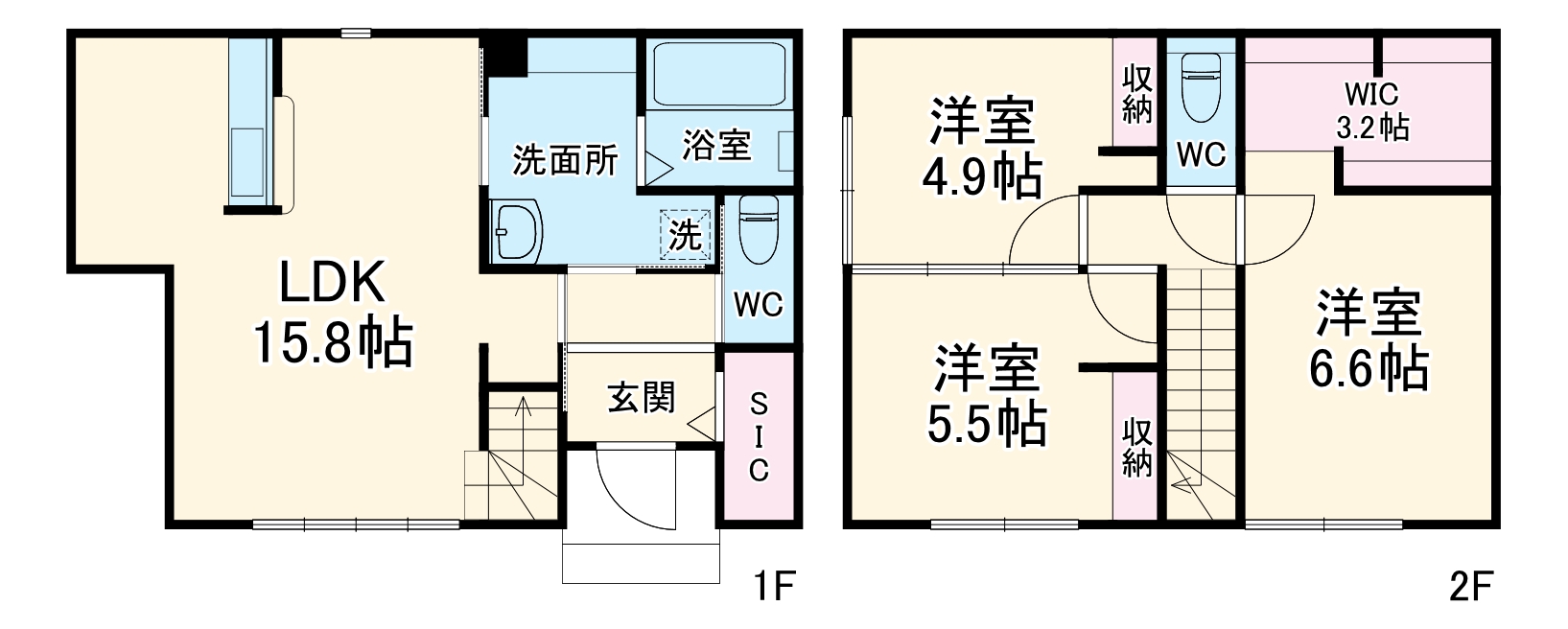 板倉町戸建借家の間取り