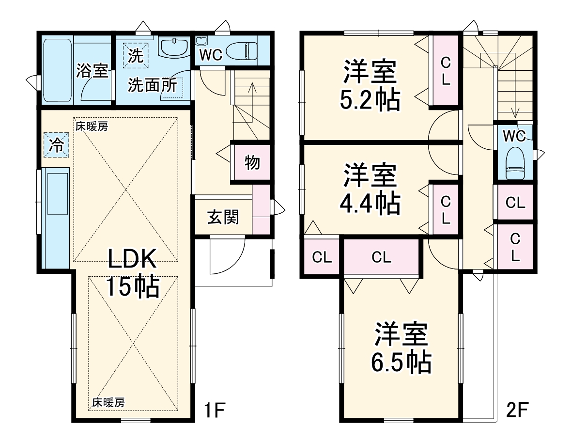 萩園貸家の間取り