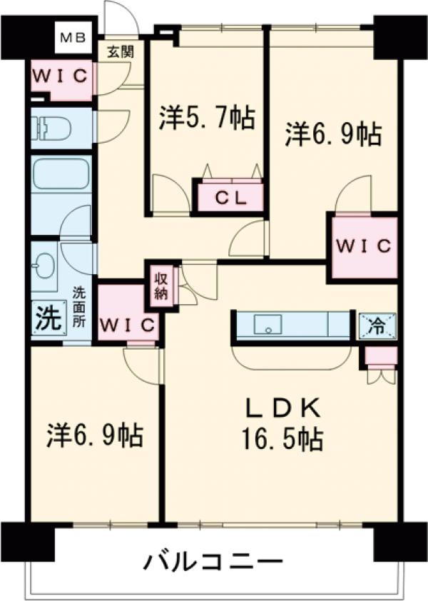 ポレスターブロードシティ真岡の間取り