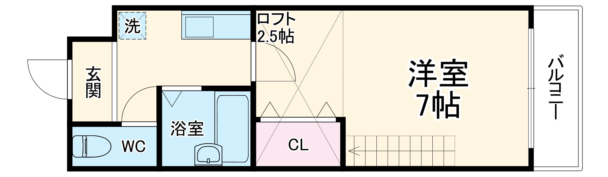 レスポワル新町の間取り