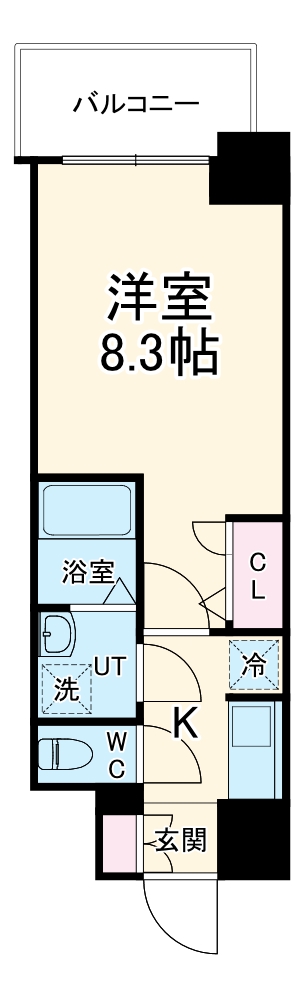S-RESIDENCE難波大国町dominaの間取り
