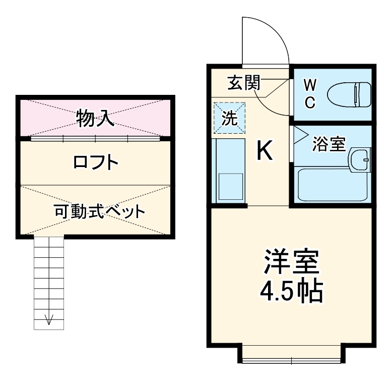 パンシオン淵野辺Aの間取り