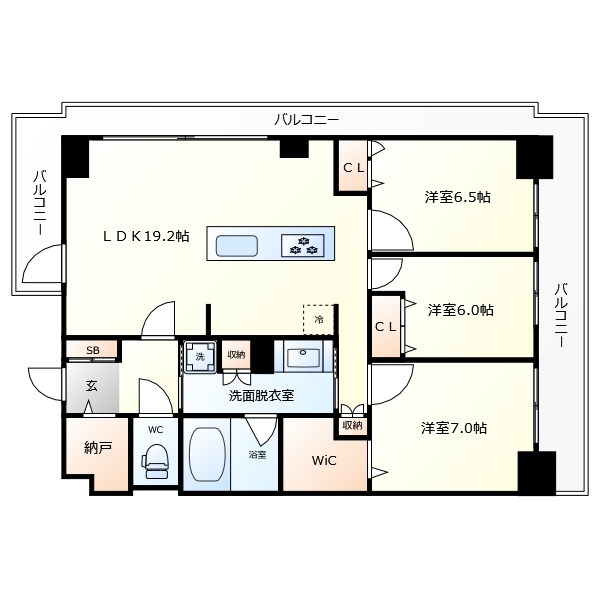 グランセジュール大国町の間取り