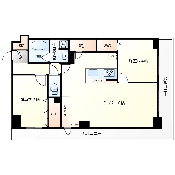 グランセジュール大国町の間取り
