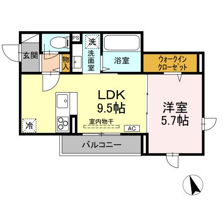 D-ROOM甲府市徳行3丁目の間取り