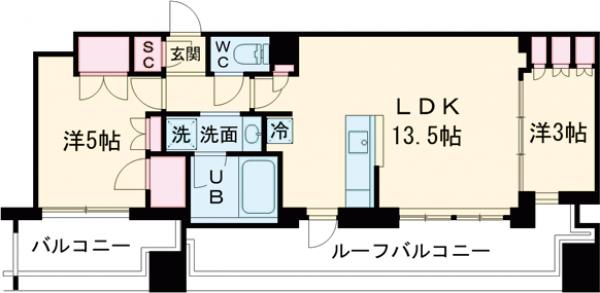 クレストコート旗の台の間取り