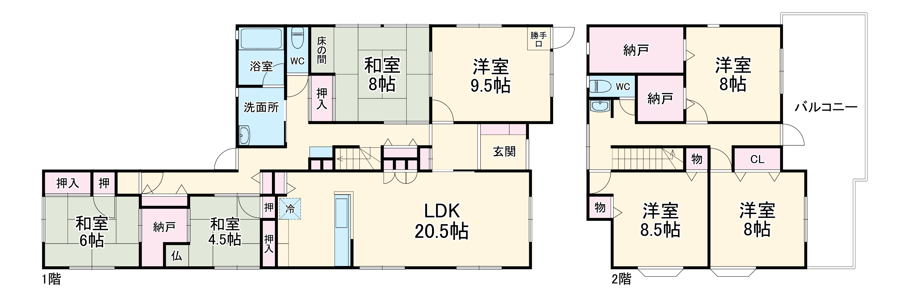 鰯ヶ島貸家の間取り