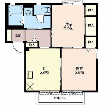 プラテアⅠ Aの間取り