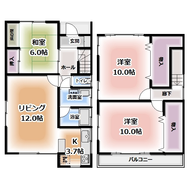 東1丁目戸建の間取り