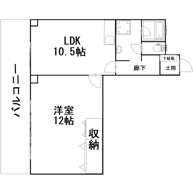 三角コーポの間取り
