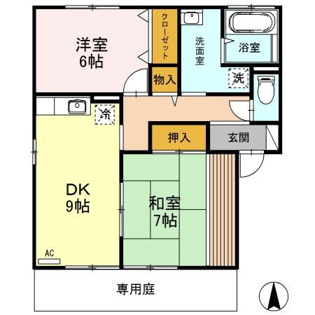 セゾンリーブ Bの間取り