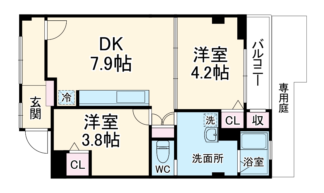 希望ヶ丘第3コーポラス B棟の間取り