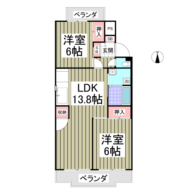 行田ハイツ2号棟の間取り
