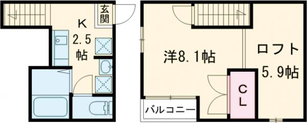 アーバンスクウェア周船寺Ⅰの間取り