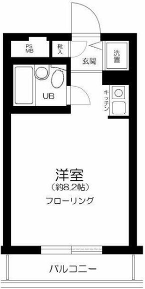 百人町の完工年月(1990年5月)築の賃貸マンションの間取り