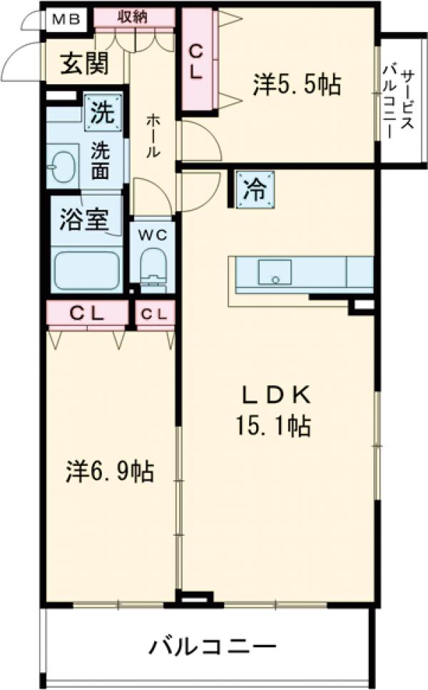 グランシュ長岡京の間取り