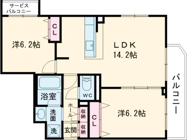 グランシュ長岡京の間取り