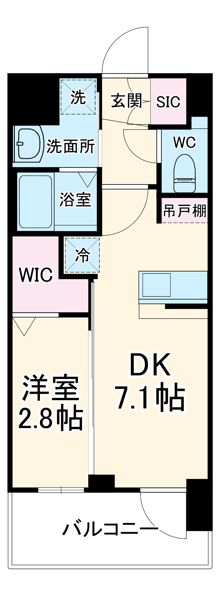 東中島の完工年月(2026年2月)築の賃貸マンションの間取り