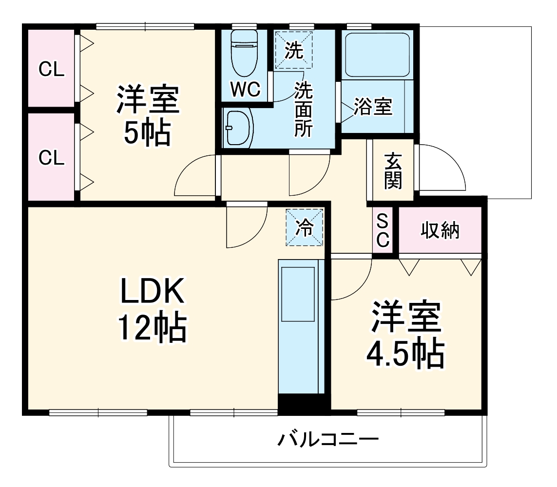 夏見台団地3号棟の間取り