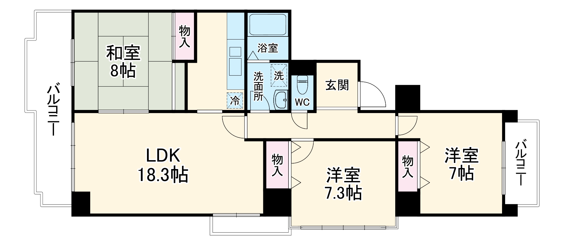 ヴェルデ北堀江の間取り