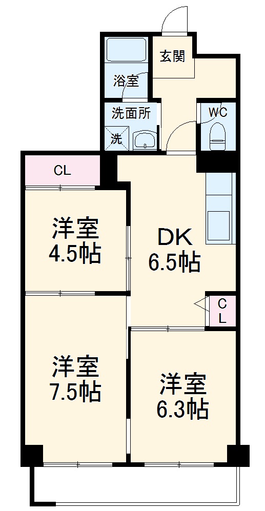 コスモリード武蔵中原の間取り