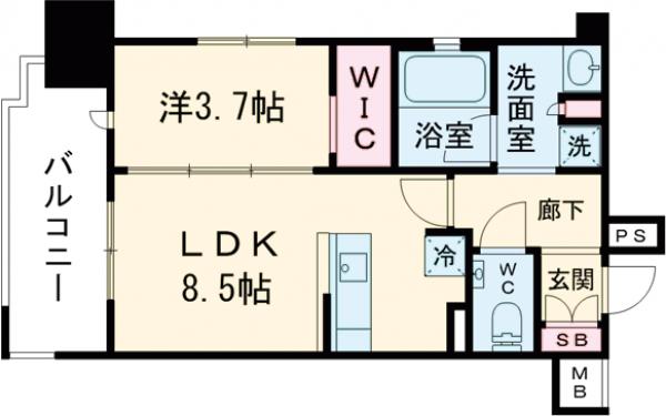 オープンレジデンシア馬出九大病院前の間取り