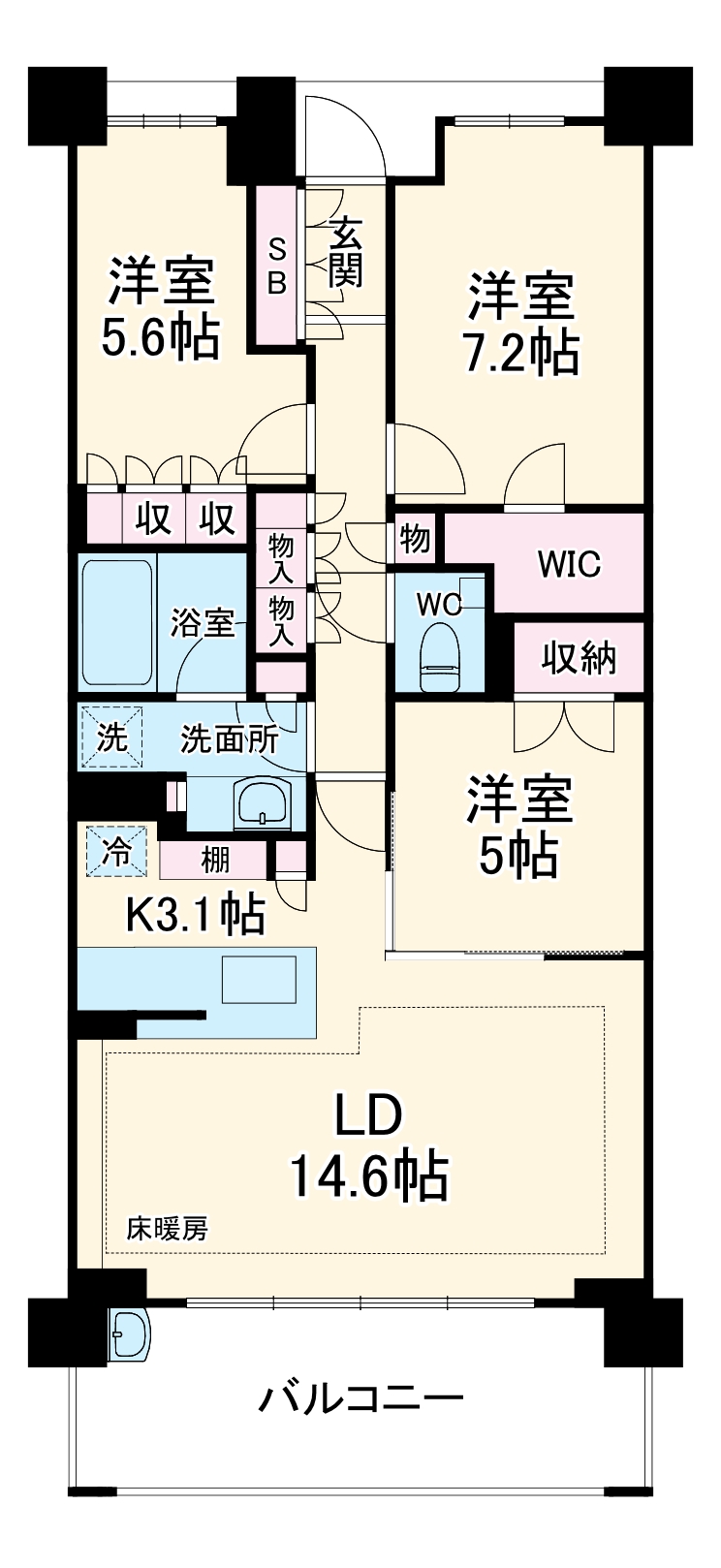 ザ・パークハウス東戸塚レジデンスの間取り